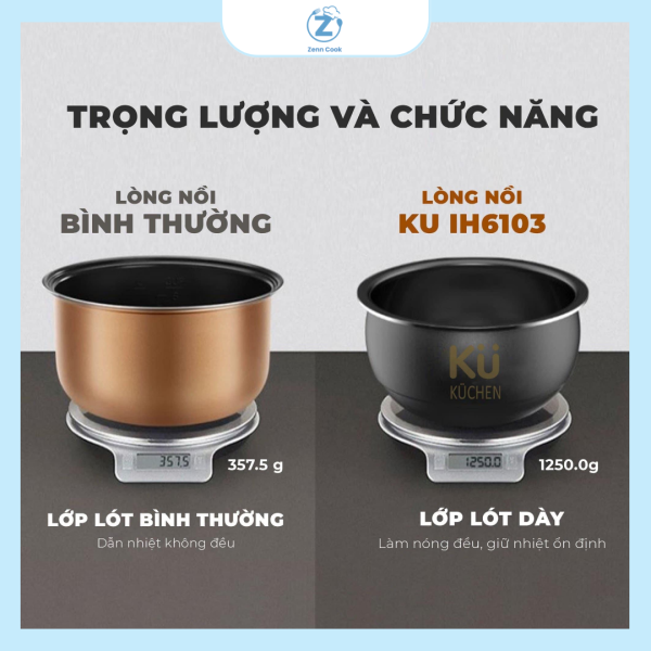 Nồi cơm cao tần tách đường KU IH6103 – chính hãng KÜCHEN ĐỨC - Ảnh 3