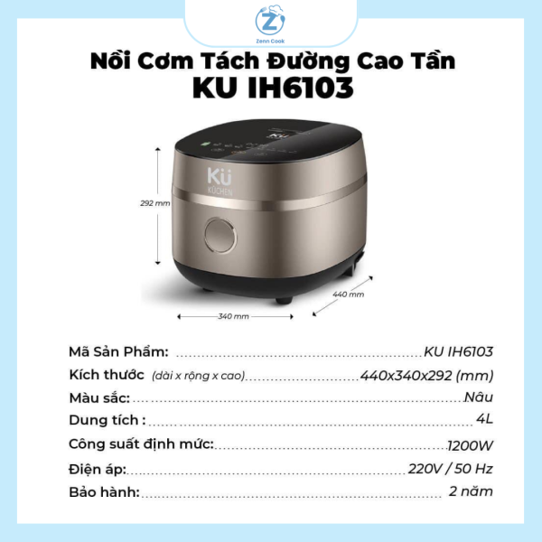 Nồi cơm cao tần tách đường KU IH6103 – chính hãng KÜCHEN ĐỨC - Ảnh 4