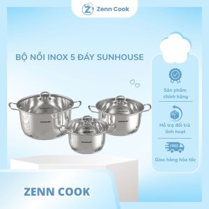Bộ nồi inox 5 đáy Sunhouse