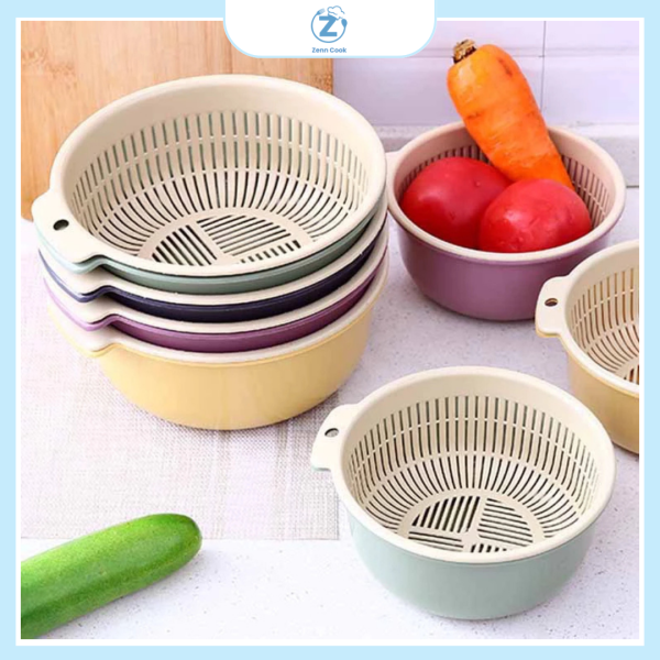 Set 2 món Rổ + Thau rửa rau củ quả ráo nước - Ảnh 4