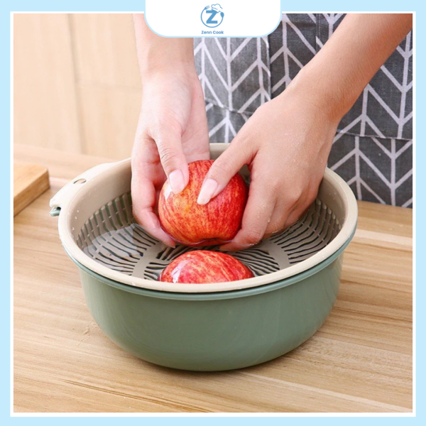 Set 2 món Rổ + Thau rửa rau củ quả ráo nước - Ảnh 7