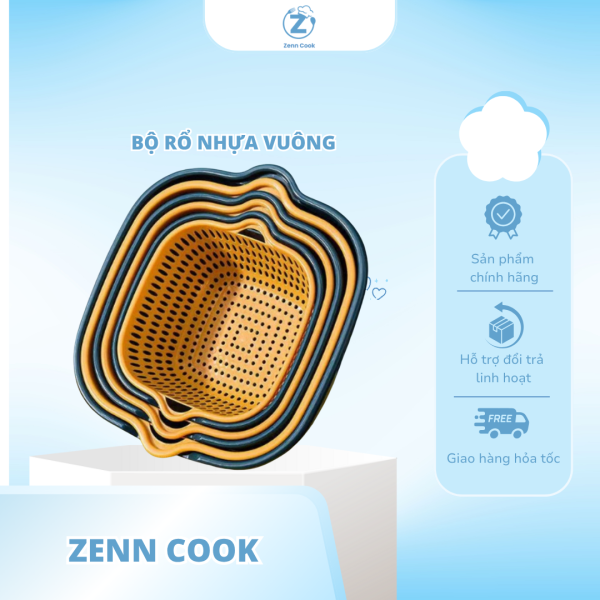 Bộ rổ rá 6 món hình vuông