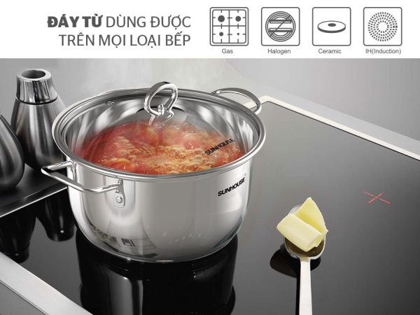 Đáy từ sử dụng được trên mọi loại bếp