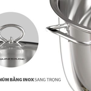 Vung kính trong suốt, quai nồi chắc chắn