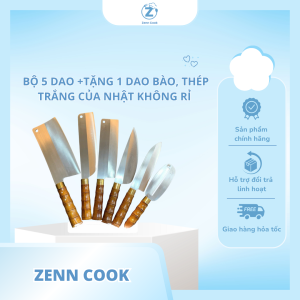 Bộ 5 dao+ 1 dao bào thép trắng nhật không rỉ